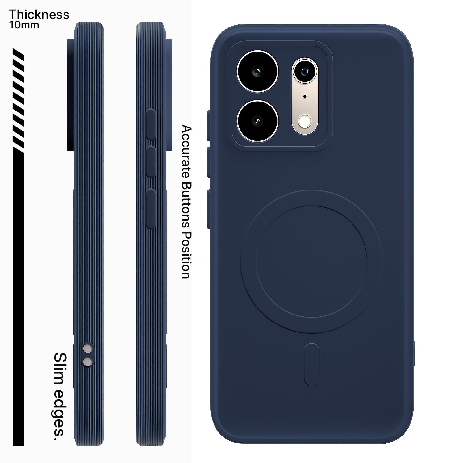 Realme P4s Case - Blue Silicone Cover -3