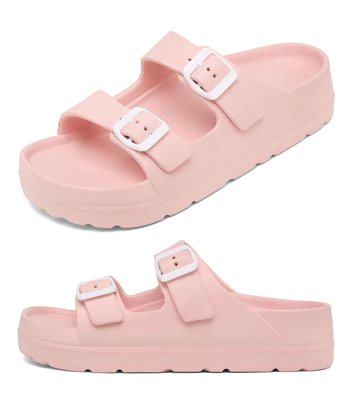 Haifago Women's Platform Sandals with Arch Support, Chunky Lightweight Foam Slip-on Slides Comfortable Summer Beach Sandals with Adjustable Buckle