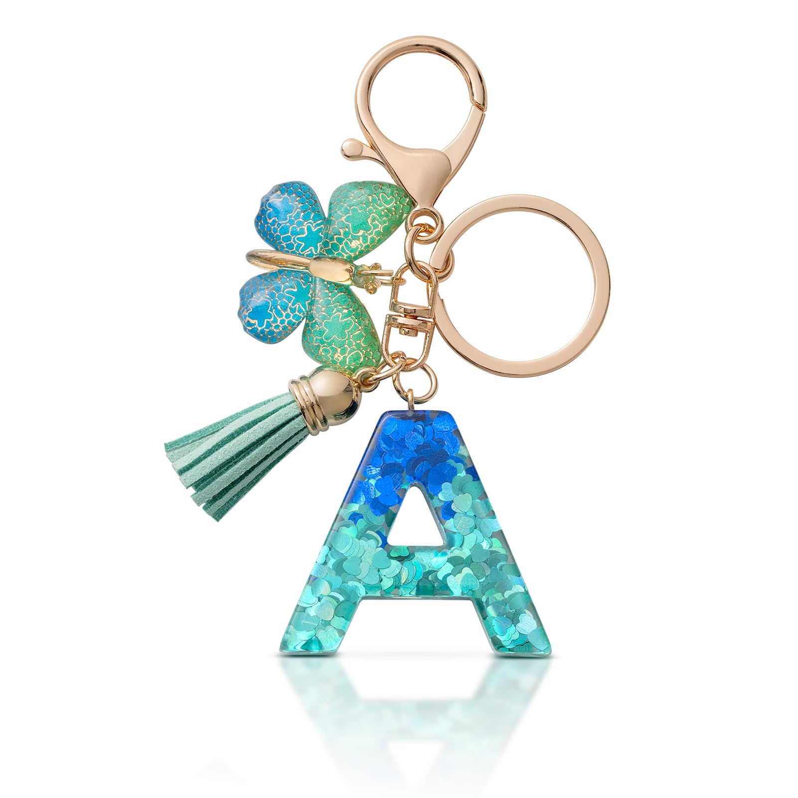 CHUQING Schlüsselanhänger Buchstabe Mädchen Schlüsselanhänger mit Anfangsbuchstaben Schmetterling Keychain Letter Geschenke für Frauen Damen