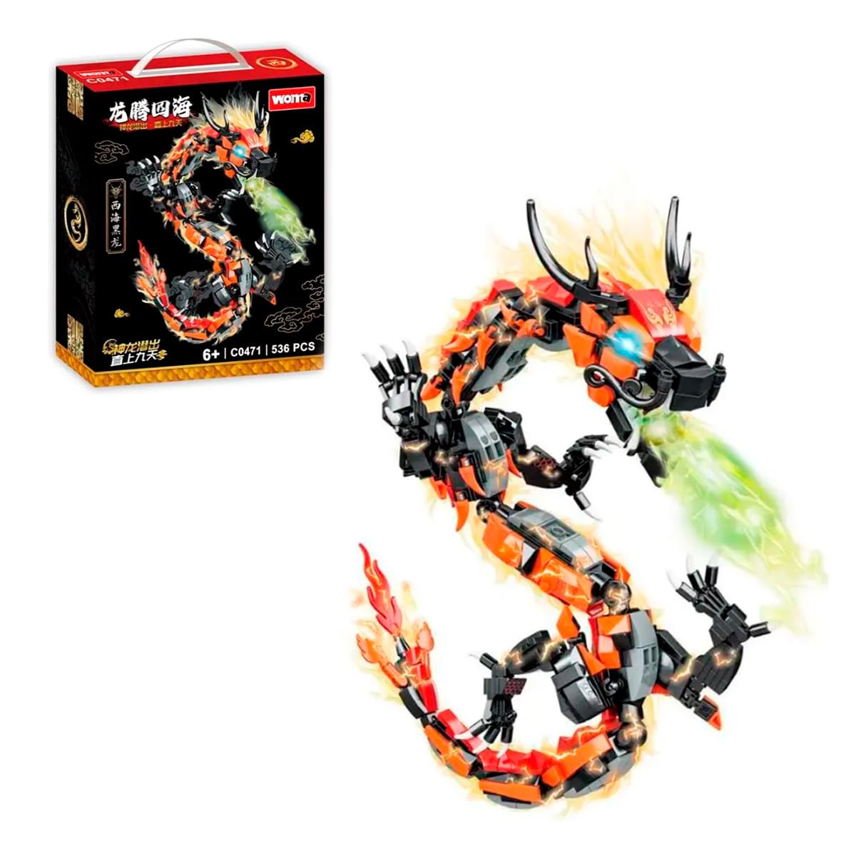 WOMABuilding Block Dragon C0471 Toy Set for 6+ Years, Boys and Girls (536 Pieces)