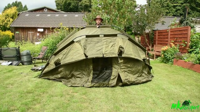 MK-Angelsport Angelzelt Fort Knox Air 2,5 Mann 2.0 Bivvy – Wasserdichtes Karpfenzelt mit 10.000 mm Wassersäule, abnehmbarem Frontpanel und extra großer Bodenplane Sport & Freizeit