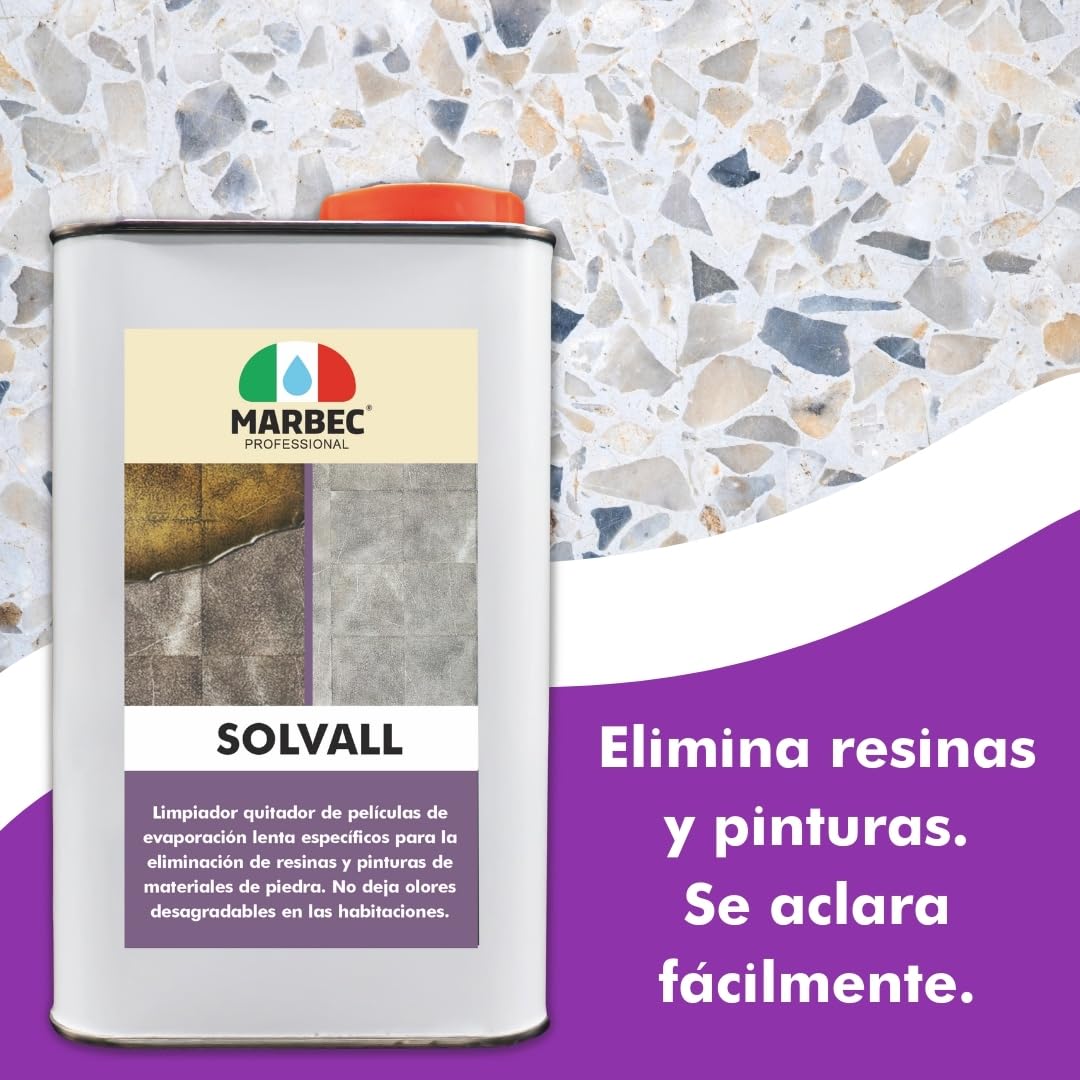 MARBEC SOLVALL 5LT Limpiador decapante de pintura para remover películas para materiales de piedra