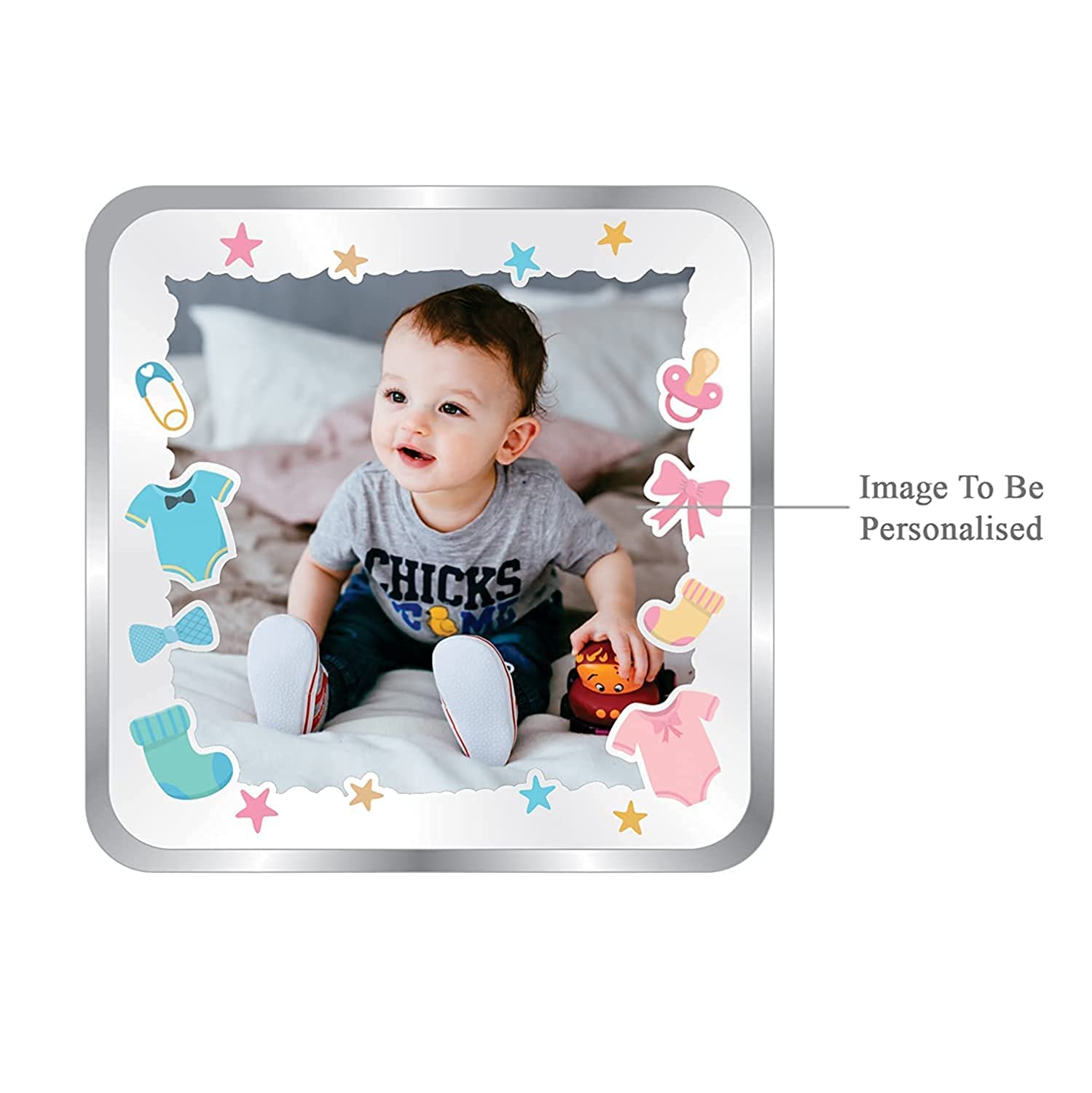 TRUESILVER ACPL BIS Hallmarked Personalised New Born Baby Boy Square Silver Coin 20 Gram 999 Pure by ACPL 1
