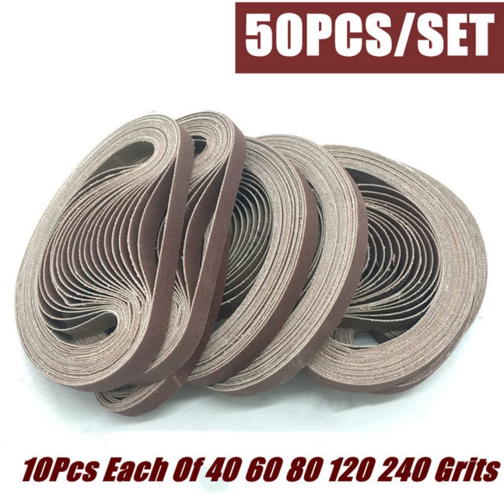 50 sztuk 13 * 457MM taśmy szlifierskie 40-800 Grits papier ścierny taśma ścierna do szlifierki narzędzie ścierne drewno do polerowania metalu, 240,13x457mm