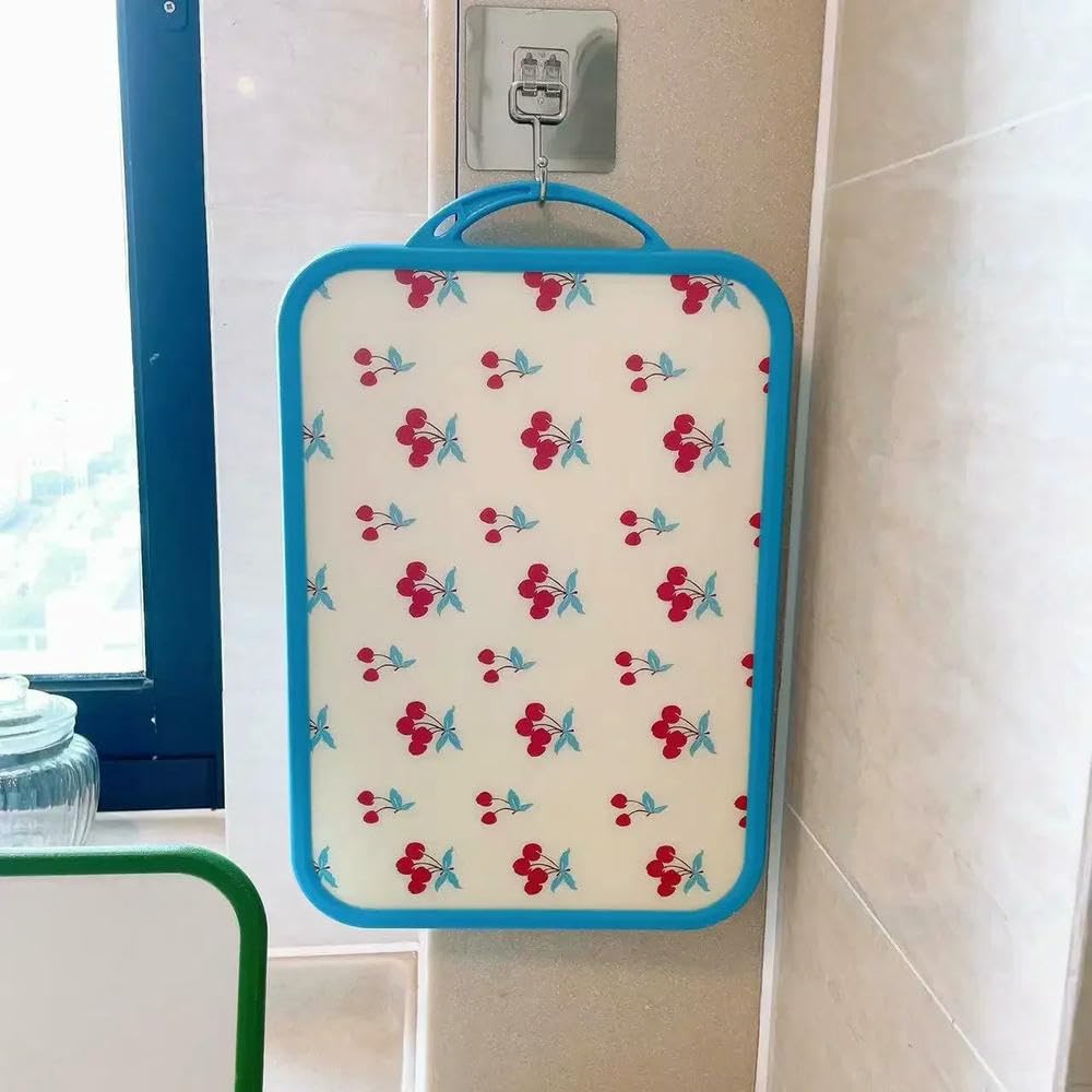JJDFW - Tabla de cortar de doble cara con patrón de cerezas florales retro
