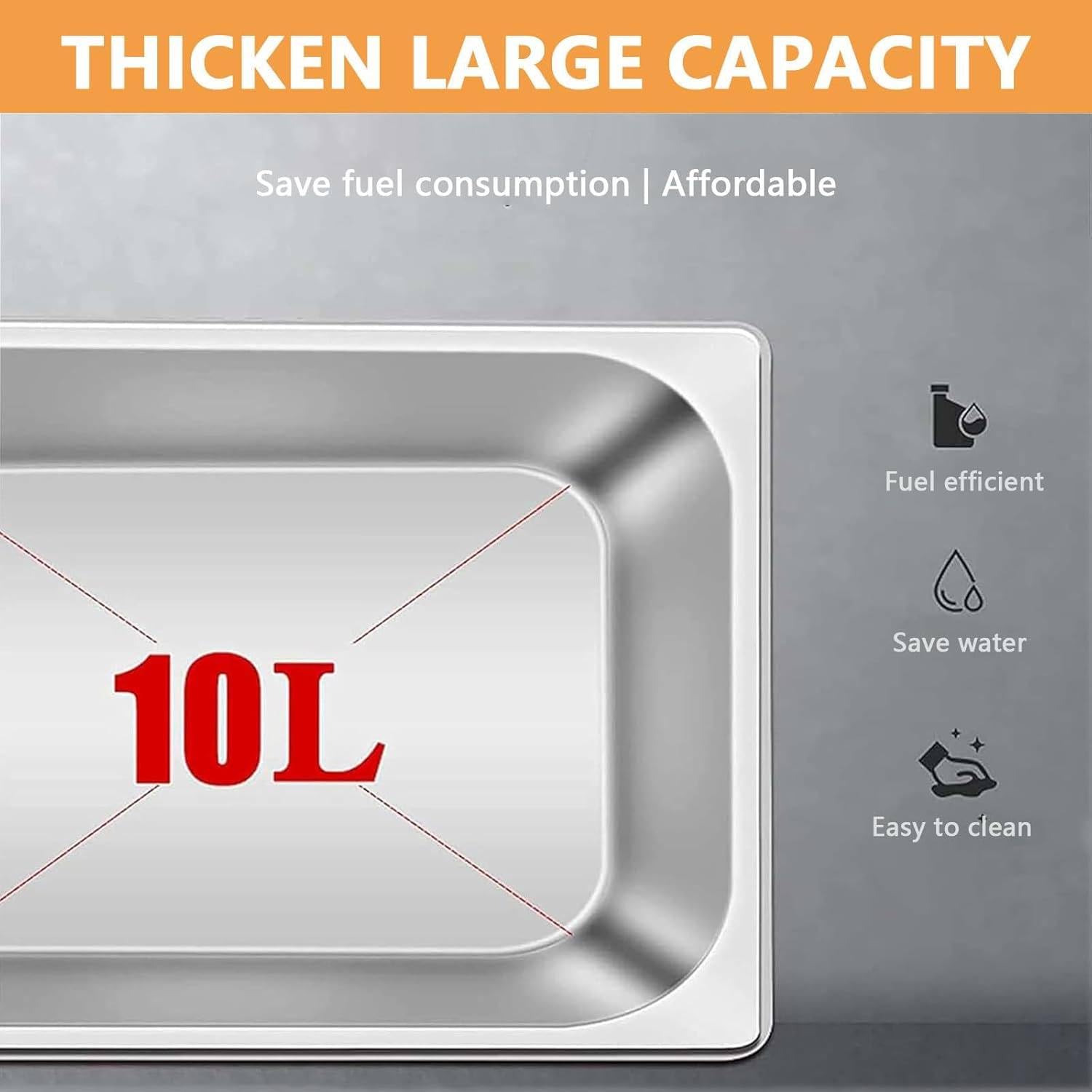 Friggitrice a Gas Grande capacità 10L/20L/30L, Friggitrice a Gas Professionale, Doppia Friggitrice di Grado Commerciale con Potenza di Fuoco Regolabile,SingleCylinder10L