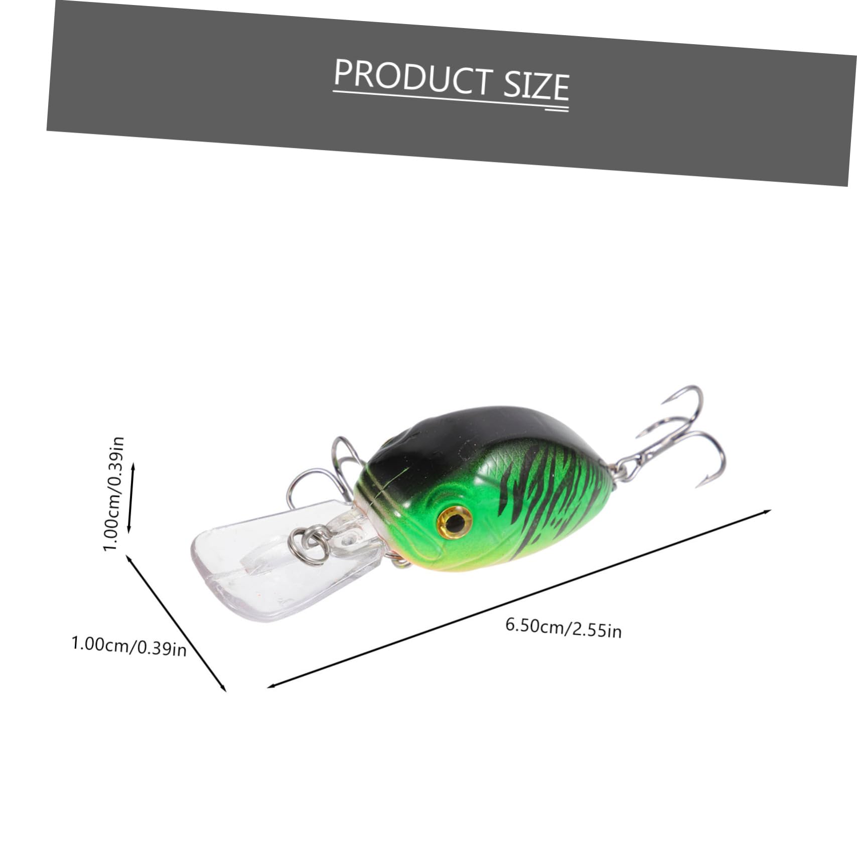 Toyvian 2 Leurres de Pêche Artificiels en Abs, 6,5cm, 7,5g, Aspect Poisson Réaliste, pour Pêche en Extérieur, Vert