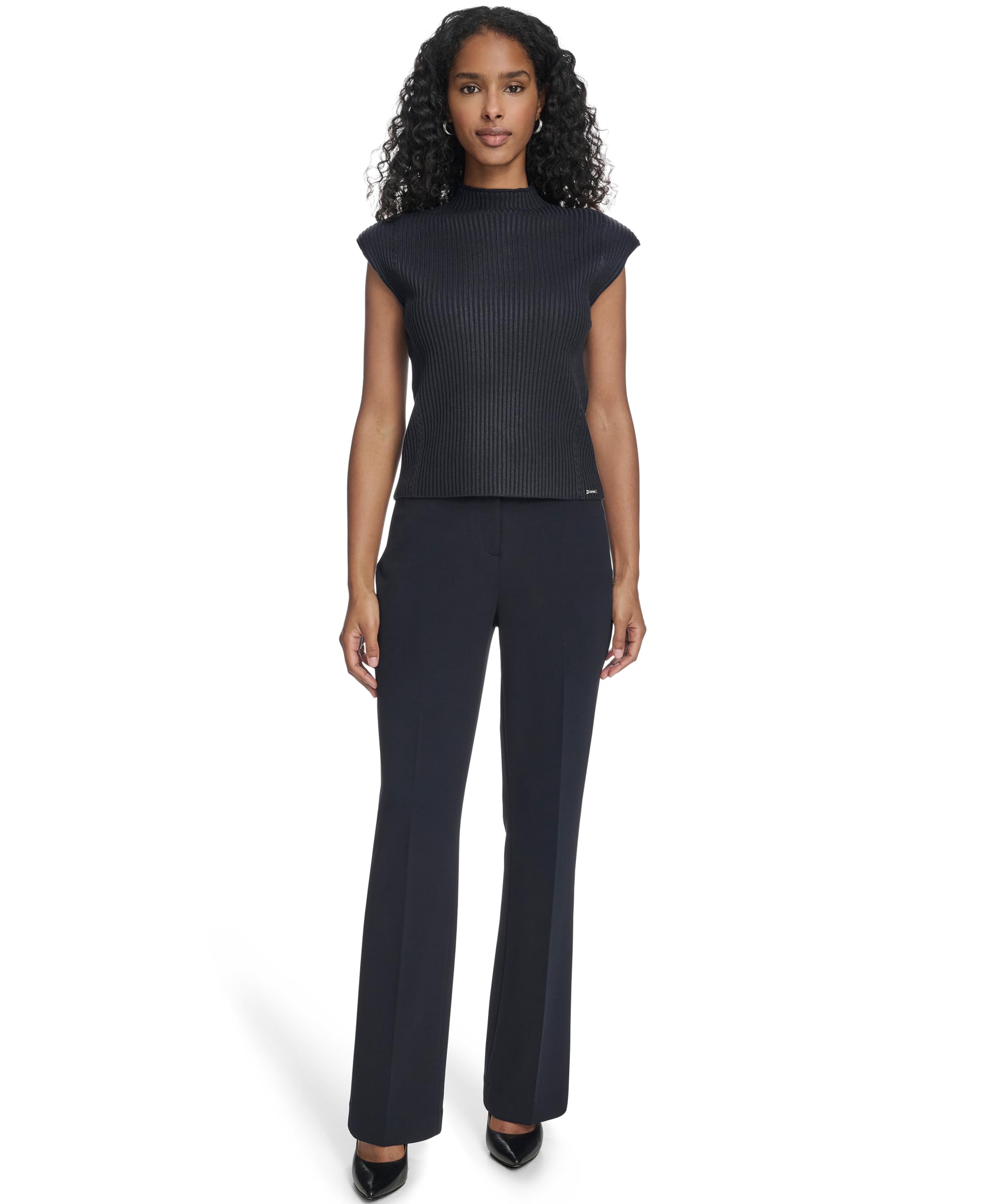 Calvin Klein Damen Sleeveless Mock Neck Pull On Blouse Ärmellose Bluse zum Hineinschlüpfen mit Stehkragen (1er Pack)
