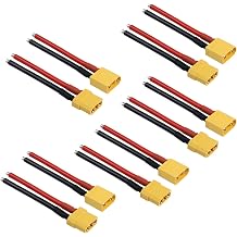 5 Pairs TMH XT90 Plug Connector Female and Male with 100mm 10 AWG Soft Silicone Wire for RC Lipo Battery FPV Cable Drone Car Boat 5 Male+5 Female