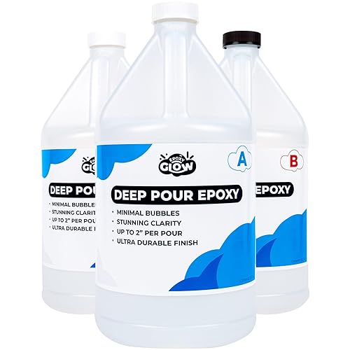 Kit de resina epoxi de vertido profundo, grado comercial premium, 3 galones (11.3 litros), 21 transparente para verter hasta 2-4 pulgadas, epoxi