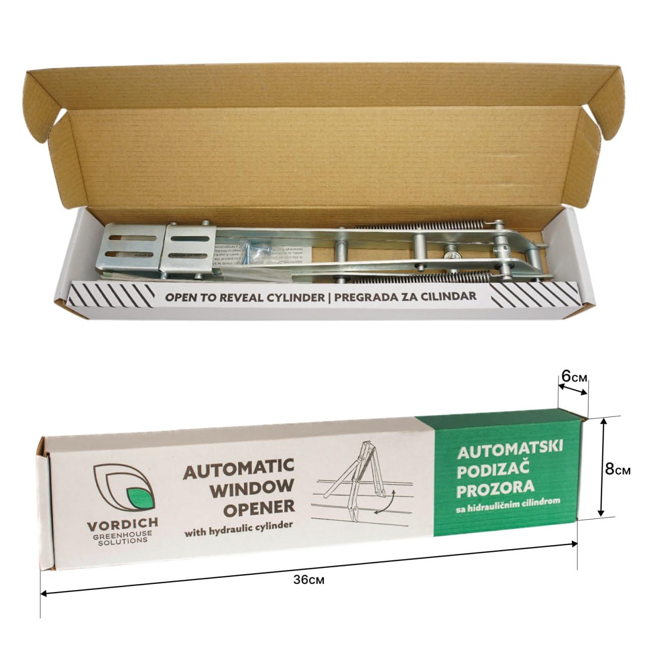 Automatischer Fensteröffner für Gewächshaus - Easy-Clip-System, Doppelfeder, verzinkter Stahl, 14kg/30lbs Belastung, automatische Belüftung für Fenster und Dach