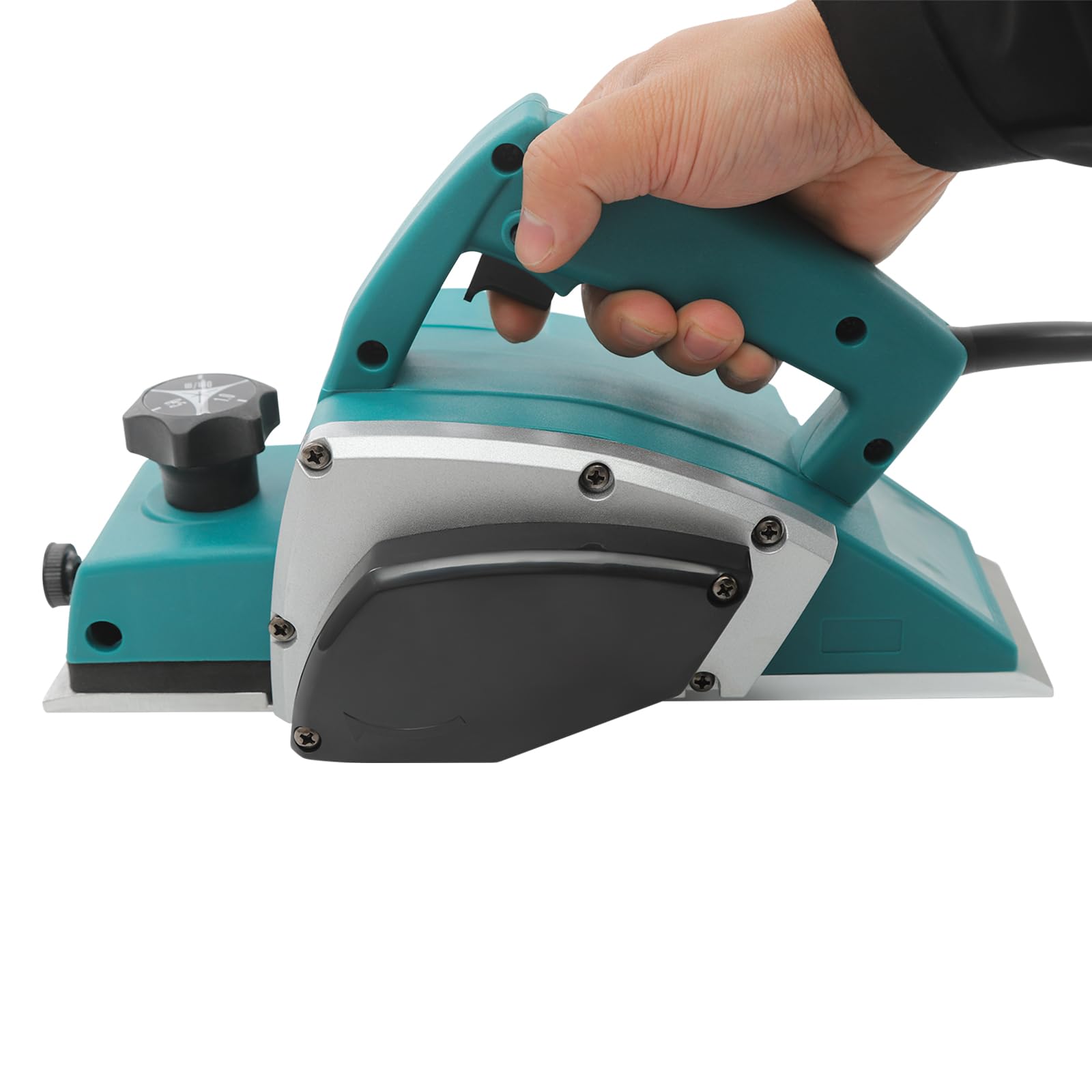 Rabot à bois électrique 600 W - 16500 tr/min - Largeur de rabotage : 82 mm - Profondeur de coupe : 2 mm - Rabot électrique pour bricolage