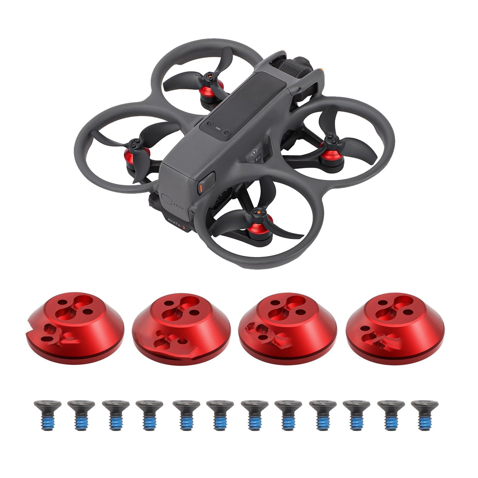 – Motor Cover for DJI Avata 2, 4Pcs Aluminum Alloy Dustproof Waterproof Protective Motor Cover Cap for DJI Avata 2 Drone Motor Cover, Protection Mounts for DJI Avata 2 Drone Accessories (Red)