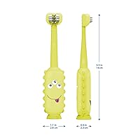 Vista 14 de Dr. Brown's ToothScrubber Cepillo de dientes para niños pequeños, cepillo de dientes de entrenamiento de triple cara con base de ventosa, monstruo