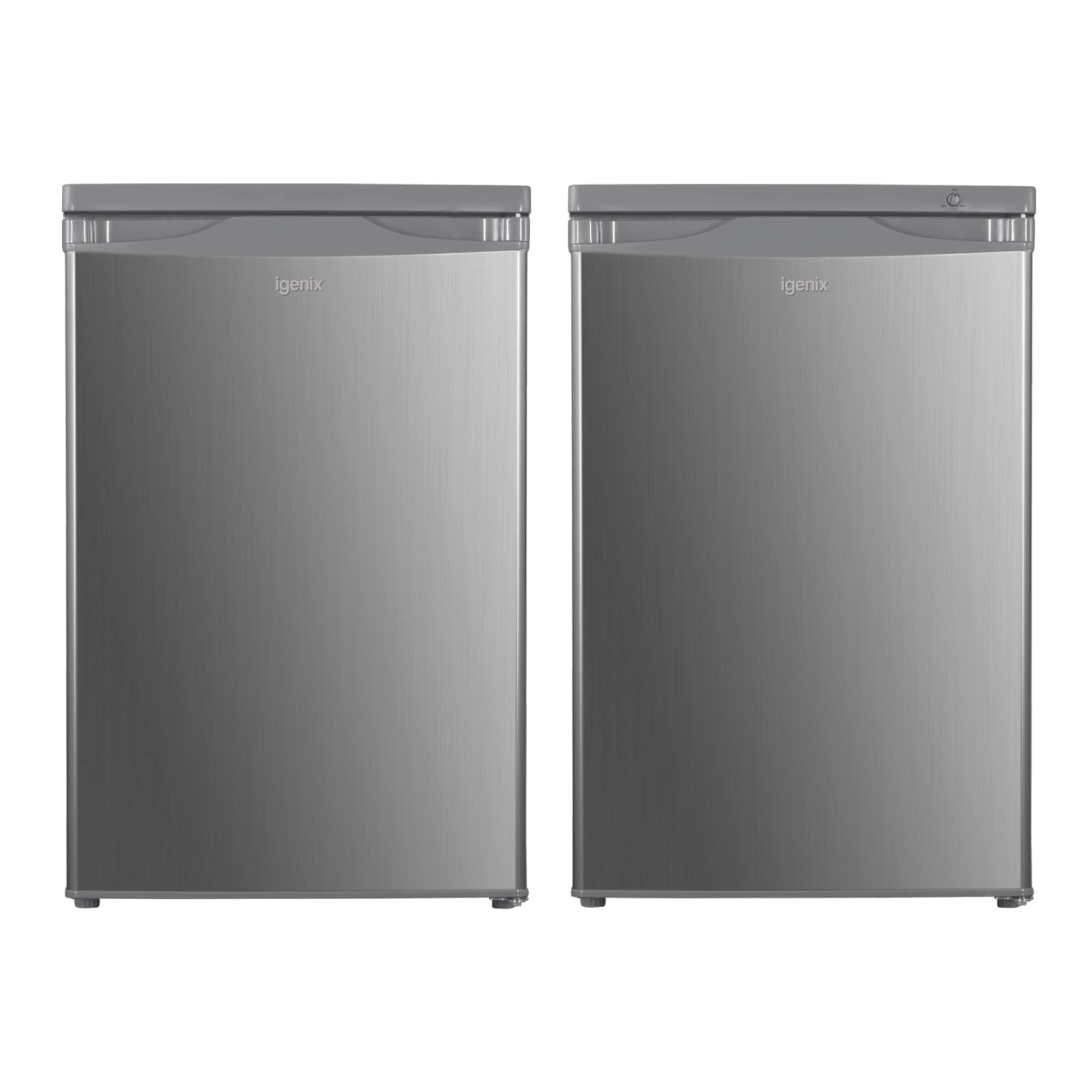 Igenix Freestanding Under Counter Larder Fridge & Freezer Set, Reversible Doors, 55cm Wide, Inox