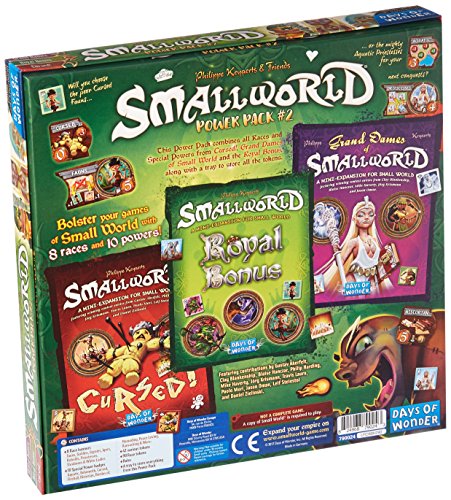 Image of Small World Board Game Cursed! + Royal Bonus + Grand Dames of Small World POWER PACK #2 - Family Game for Kids & Adults, Ages 8+, 2-5 Players, 60 Min Playtime, Made by Days of Wonder