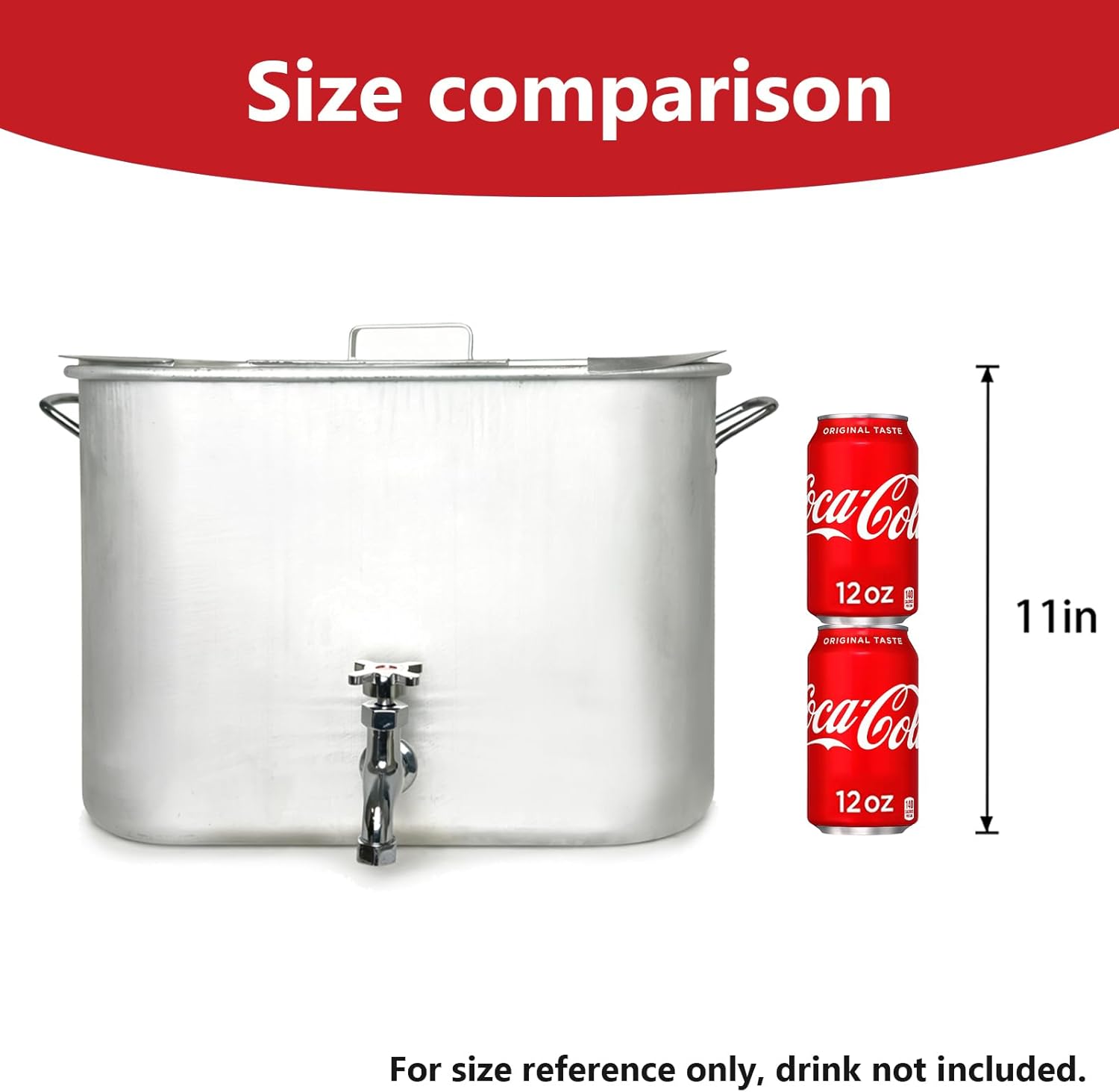 36QT Aluminum Deep Fryer Pot with Baskets &Spigot，Durable Rectangular Fish Fryers with Thermometer，Complete Outdoor Cooking Kit for Frying Fish,Crawfish,Crab,Turkey