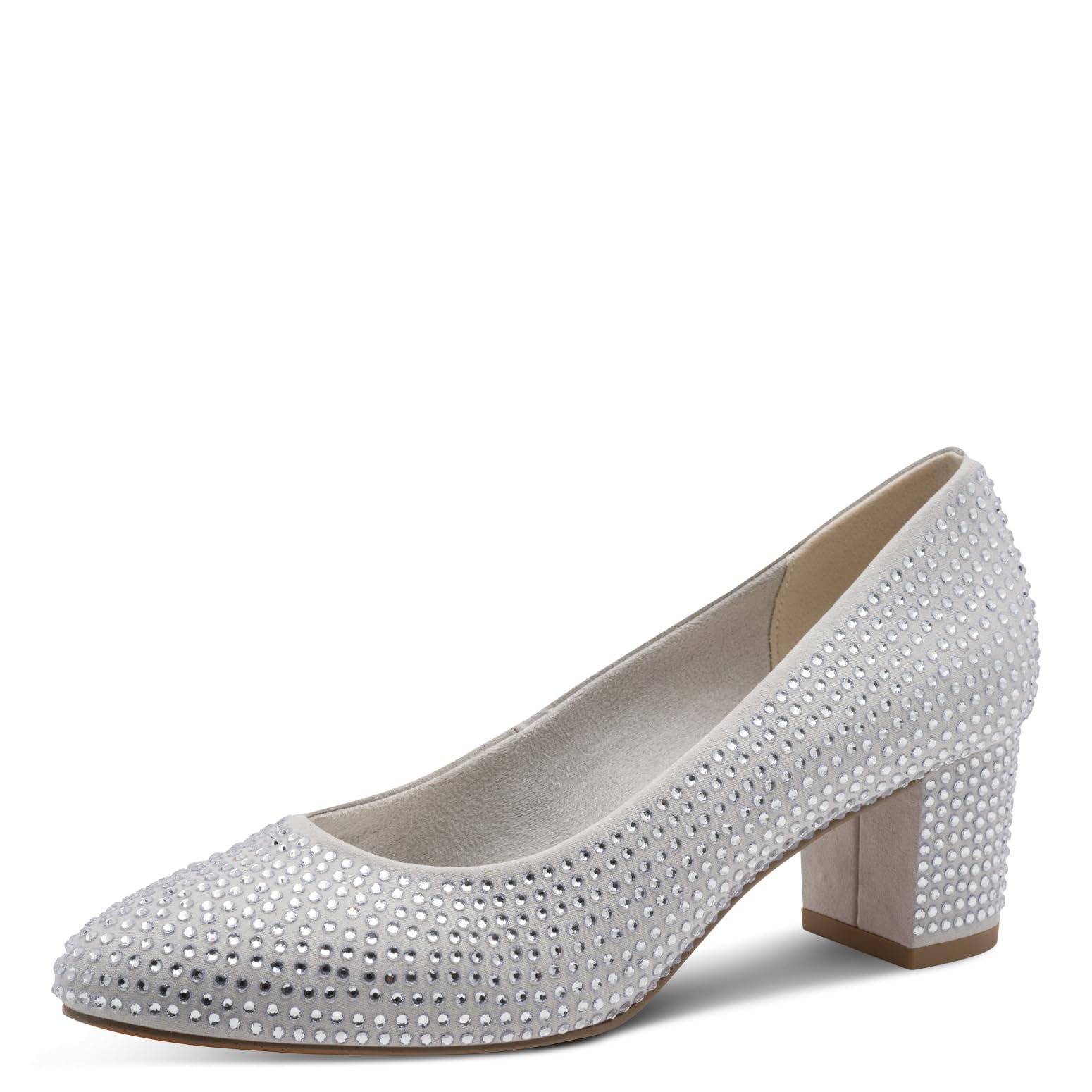MARCO TOZZI Women's Pumps Soft Feel Me Footbed Soft Lining Glittering, Metallic (Silver), 8.5 UK