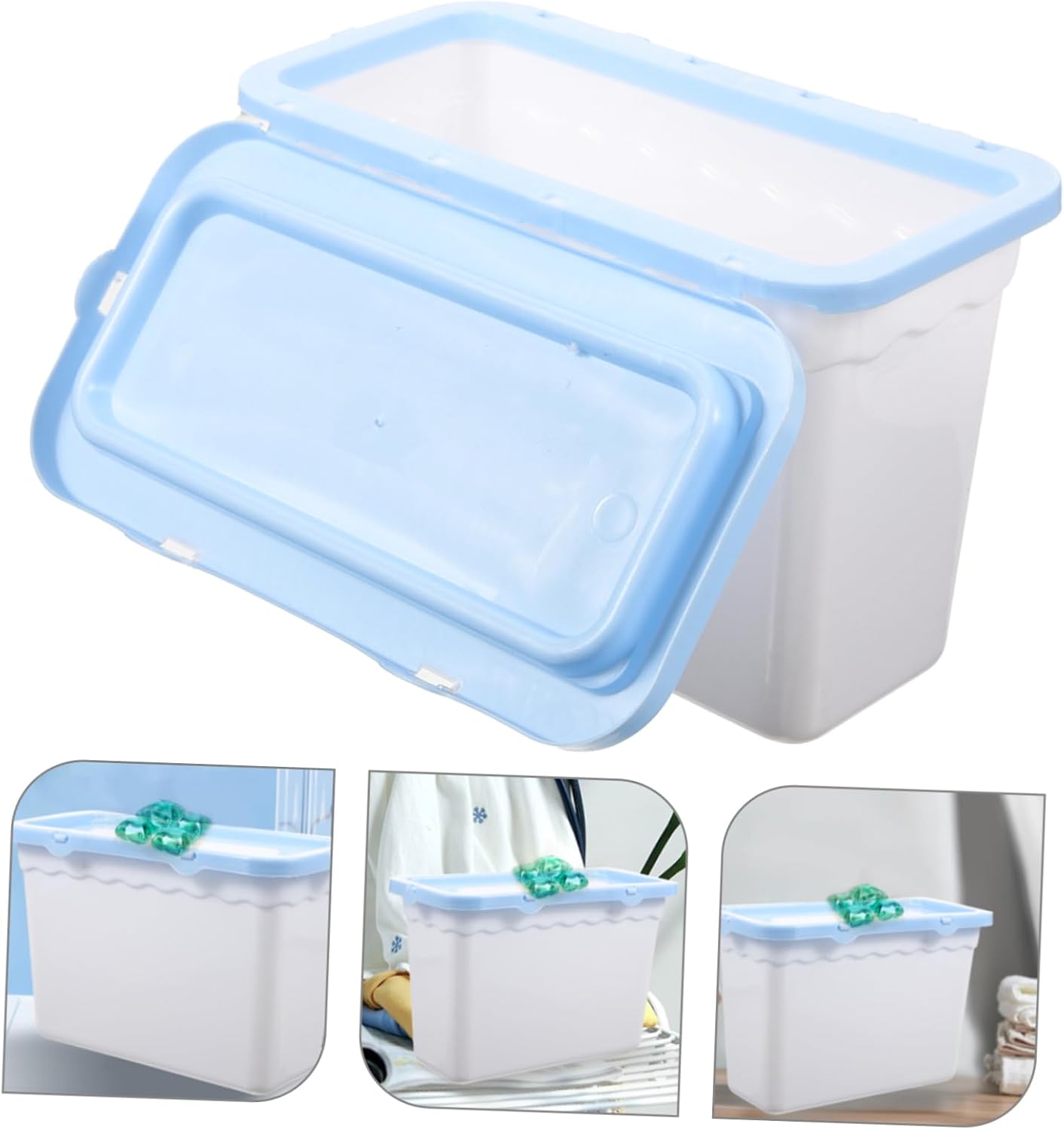 GARVALON 6pcs Laundry Beads Storage Container Canister for Clothes Washing Powder Capacity Box with Smooth Edges for Organizing Laundry Supplies