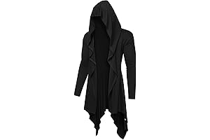 COOFANDY RAXWALKER Cardigan: Long Hooded Cardigan Women Open Front Lightweight Drape Cape Overcoat with Pockets
