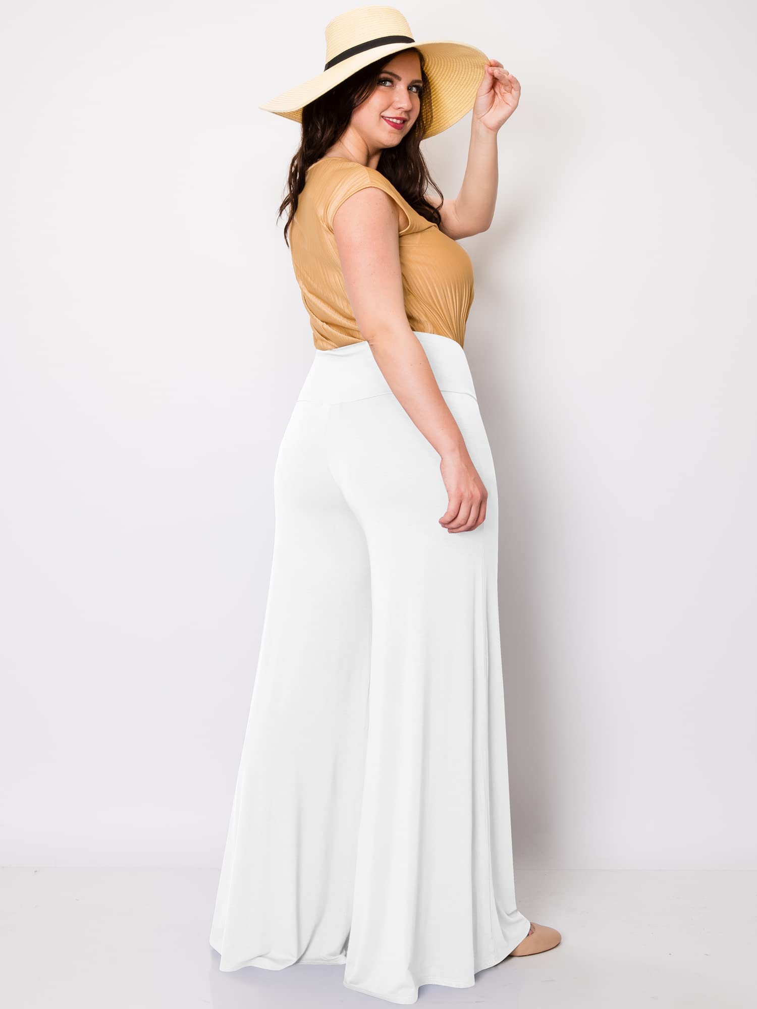 Cegerne Pantaloni da Donna Pantaloni Palazzo Elasticizzati a Gamba Larga a Vita Alta