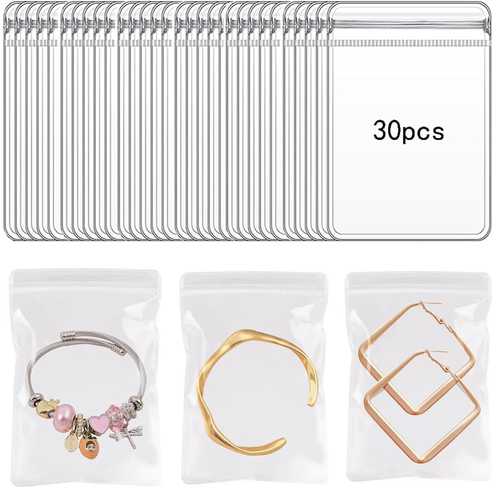 Croshuki 30pcs 3.51” x 5.07” Clear Jewelry Organizer