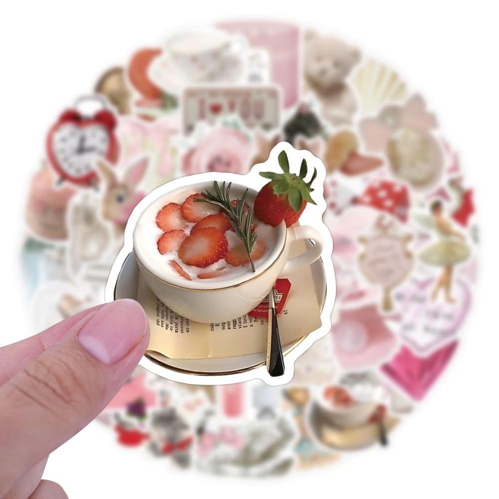 63pcs Coquette Stickers Pack, Cute Vinyl Aesthetic Stickers, Waterproof Pink Stickers for Laptop Water Bottle, Phone - Image 4