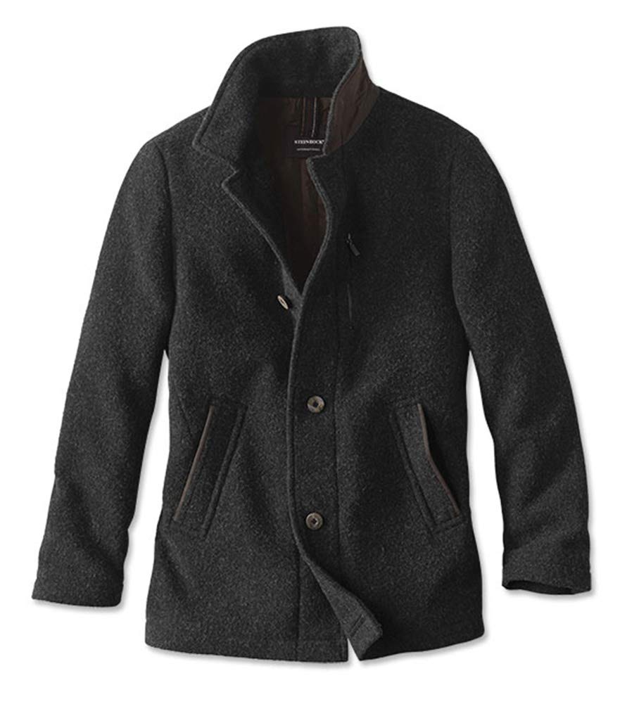 Men's Black Sheep Wool Driving Coat
