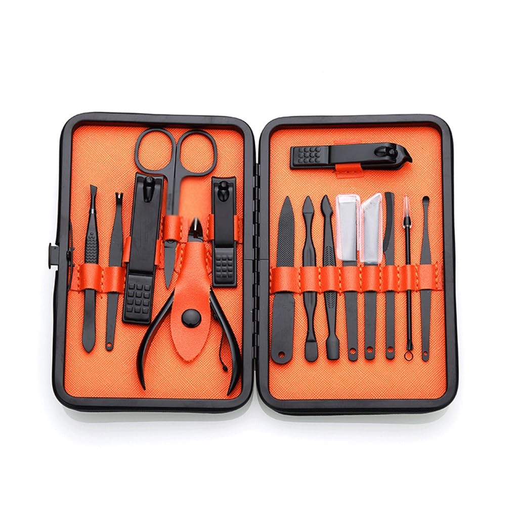 15 Piece Nail Clippers Set Black Clipper Enhancement Tool