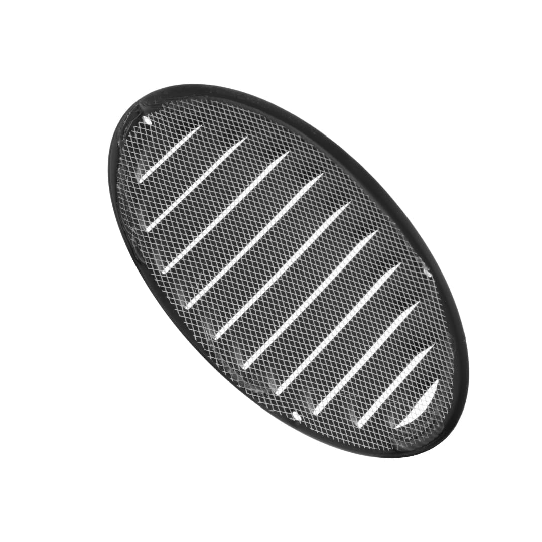 Lüftungsgitter 125mm Anthrazit Mit Insektenschutz & Schieberegler – Kunststoff, Für Innen & Außen
