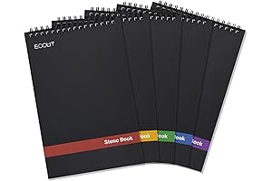 EOOUT 5 Pack Gregg Ruled Steno Note Pads: Premium 80-Sheet Spiral Notebooks for Smooth Note-Taking