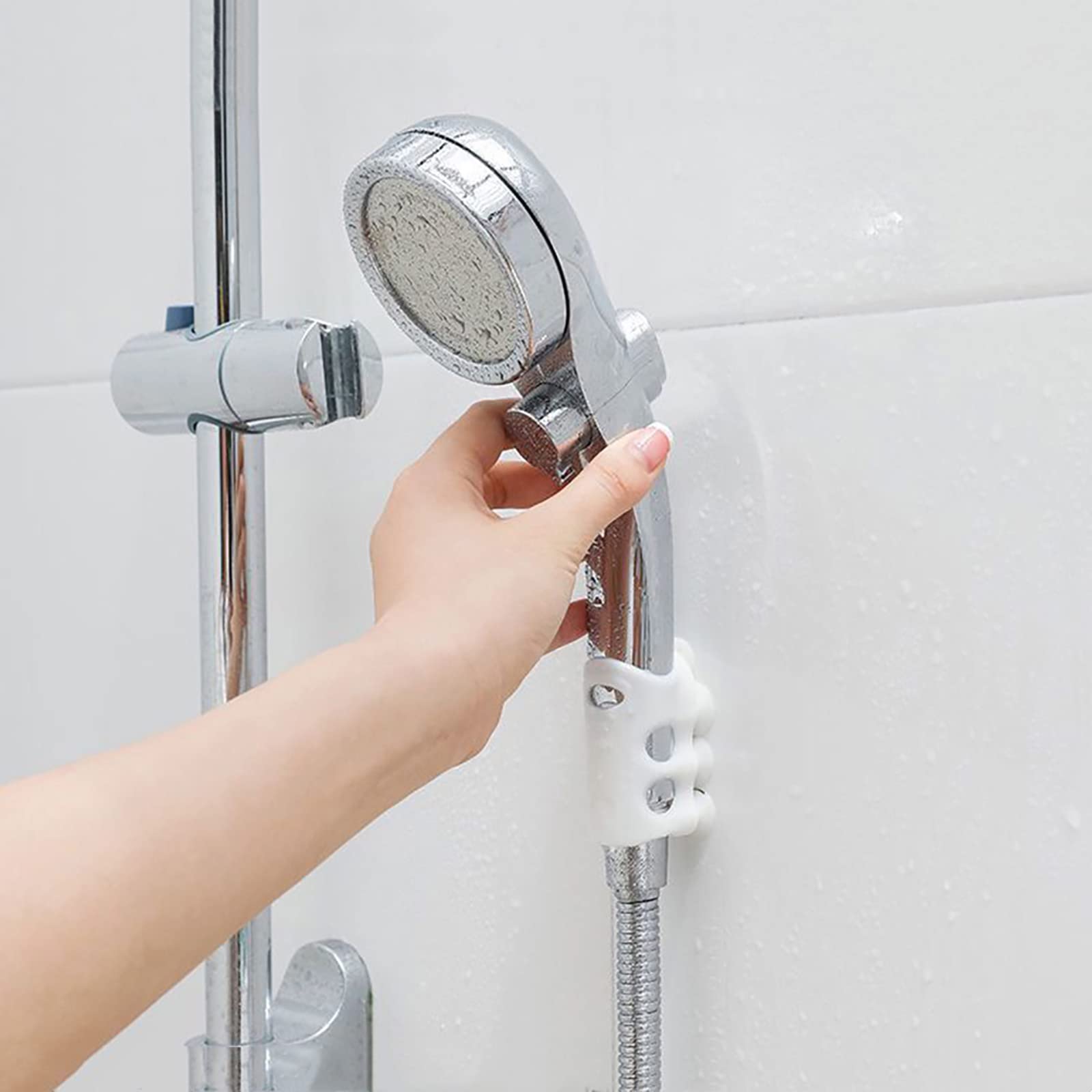 Shower Head Holder Bracket Removable Adjustable Wall Mount with Suction Shower Head Holder Bracket Removable Adjustable Wall Mount with Suction