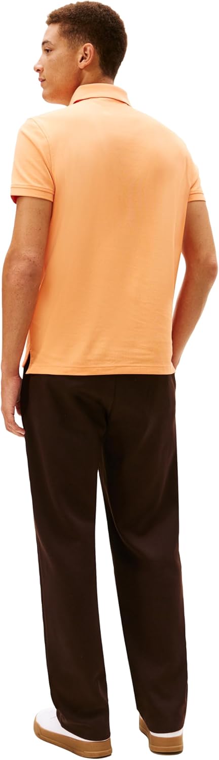 Tommy Hilfiger Men's 1985 Regular Short Sleeve Polo, Fruity Orange Large