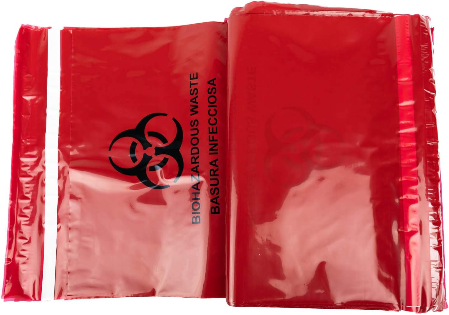 AliMed 266590 Stick-on Biohazard Bags, 12" Width, 14" Length, Pack of 100