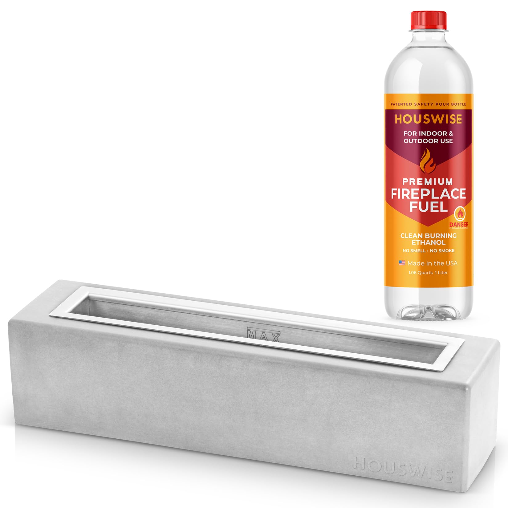 Tabletop Fire Pit (Rectangle) and Ethanol Fuel Bundle