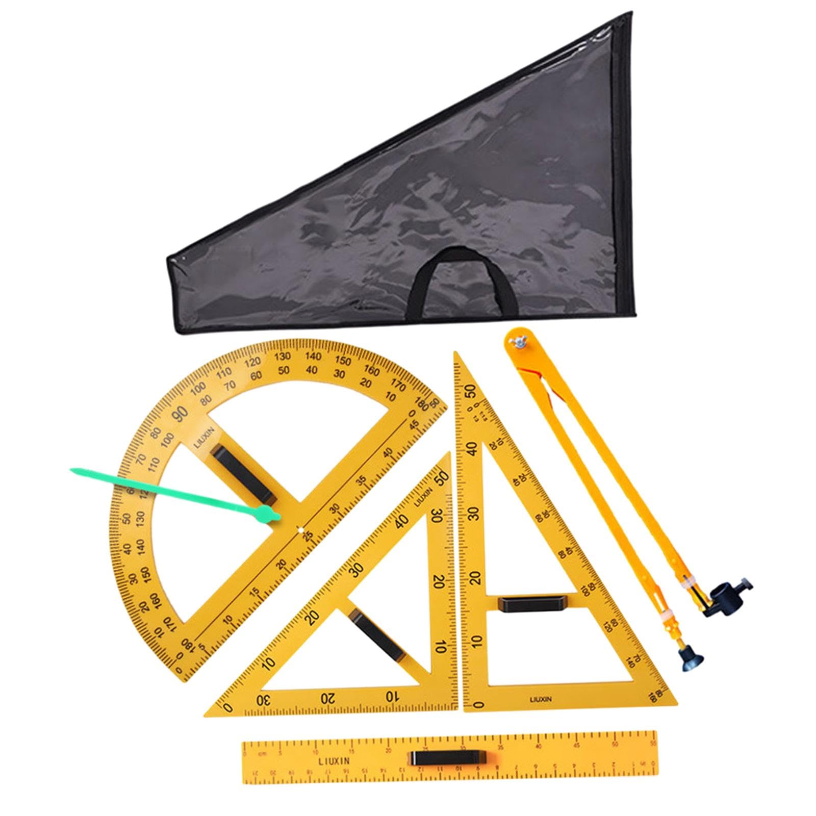 5 Stück Math Geometry Equipment Set mit Strapazierfähigem Geometriedreieck Winkelmesser Zeichenlineal Und Leichtem für Lehrer Klassenzimmer Sch, 5 Stück