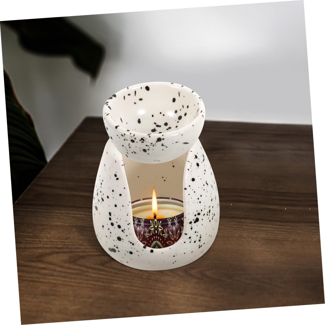 Zerodeko 2piezas Quemador de Aroma de Cerámica Difusor de Aceites Esenciales para Dormitorio Sala de Estar Calentador de Cera para Ambiente Diseño Nórdico