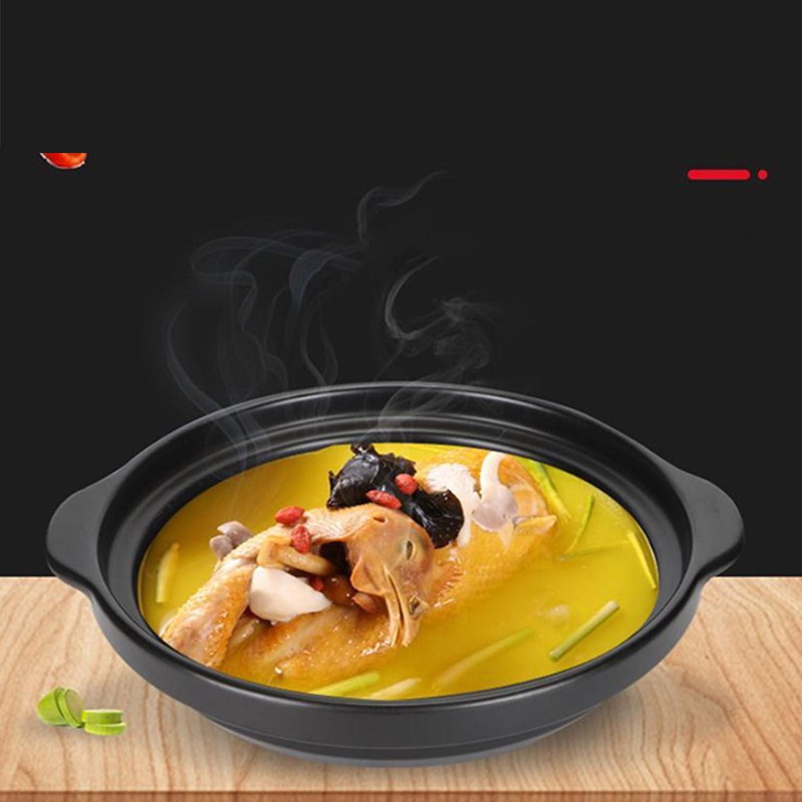Koreanischer Steintopf, brutzelnder Hot Pot mit Deckel, Lithium-Porzellan-Schüssel, Suppen-Dolsot-Schüssel für Reis-Eintopf-Auflauf-Nudeln