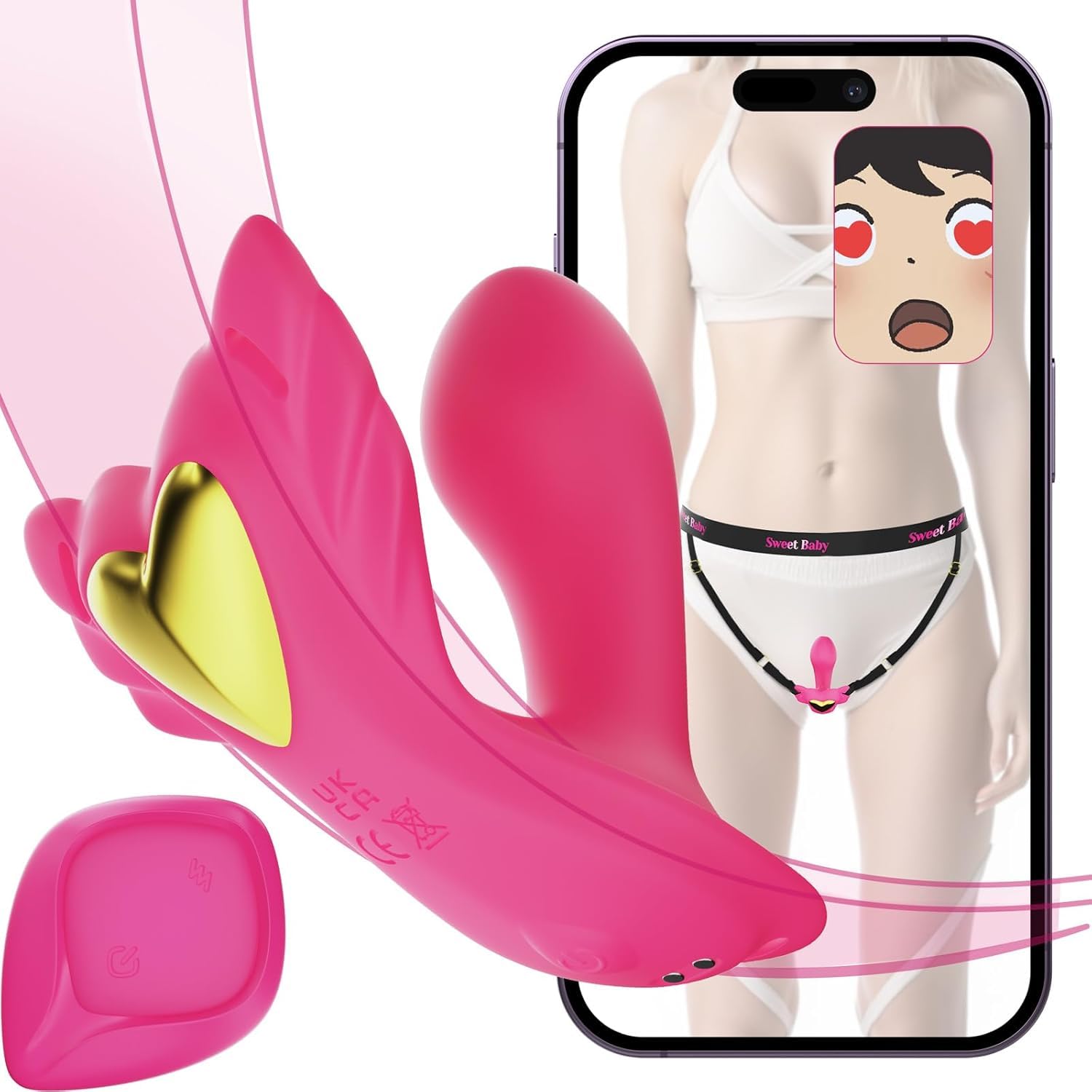 2025 Elastischer Tragbar APP Fernbedienung Vibrator mit 9 Vibrationen Sex Spielzeug für die Frau, Vibratorensets für Frauen Sex Toyset für Woman, Vibration für Frauen Sexspielzeug für Paare Extrem Sex