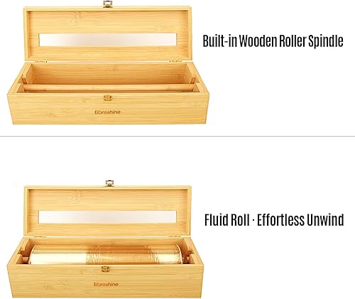 Miniatura 5 de Libreshine Organizador de papel de aluminio y plástico extra grande de 18 pulgadas con cortador capacidad para rollos de película de 3000 pies o