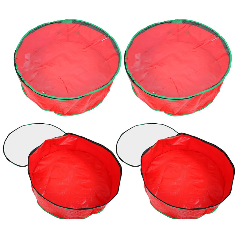 PRETYZOOM 4pcs Capacity Wreath Storage Bag Window Holder for Christmas Garland for Holiday Decoration Organization