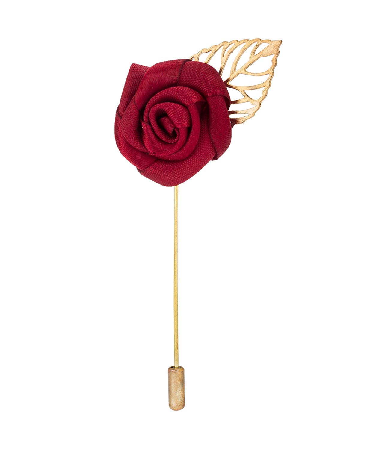 Maroon Rose Lapel Pin Men Brooch Boutonniere Tuxedo Pin-image-32