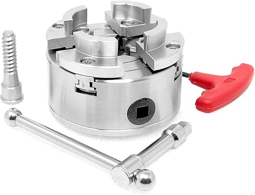 Miniatura 6 de MALAXA LIANXIAO - Juego de portabrocas de torno con llave de 4 pulgadas, 4 mandíbulas con rosca de 1 pulgada x 8TPI para máquinas de molienda,