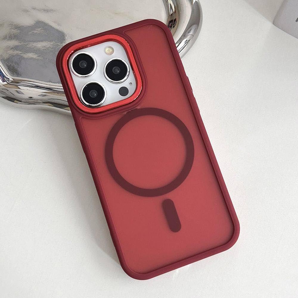 Coque mate iPhone 13 rouge vin idéale pour le bureau - 7