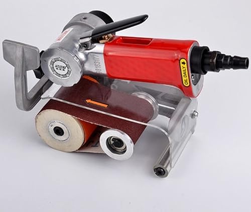 Miniatura 5 de CGOLDENWALL Cinta transportadora neumática, lijadora de banda de 2,372.441 in (malla 150)+20 correas de arena, máquina pulidora de cinta abrasiva,