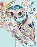 DIY Paint by Numbers Kit for Adults-Owl,Paint by Number Kit on Canvas for Beginner,Backdrop Home...