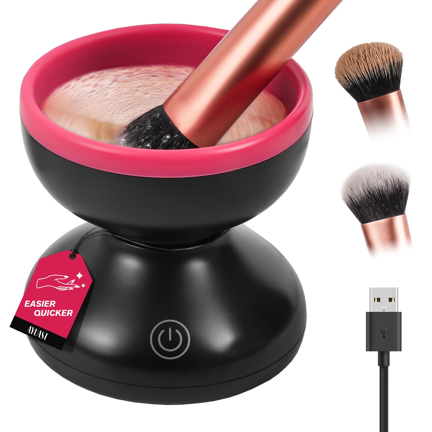 Make Up Brush Cleaner Machine, Strong Friction for Deep Cleaning Inside Makeup Brushes Bristles