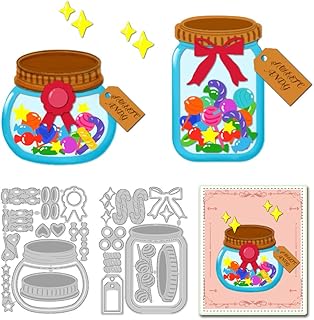2 Styles Candy Jar Cutting Dies Card Making Die Cut Wish Bottle Carbon Steel Die Cuts Stencils Card Scrapbooking Embossing Template Dies for DIY Wedding Craft Paper Album Gift Decor