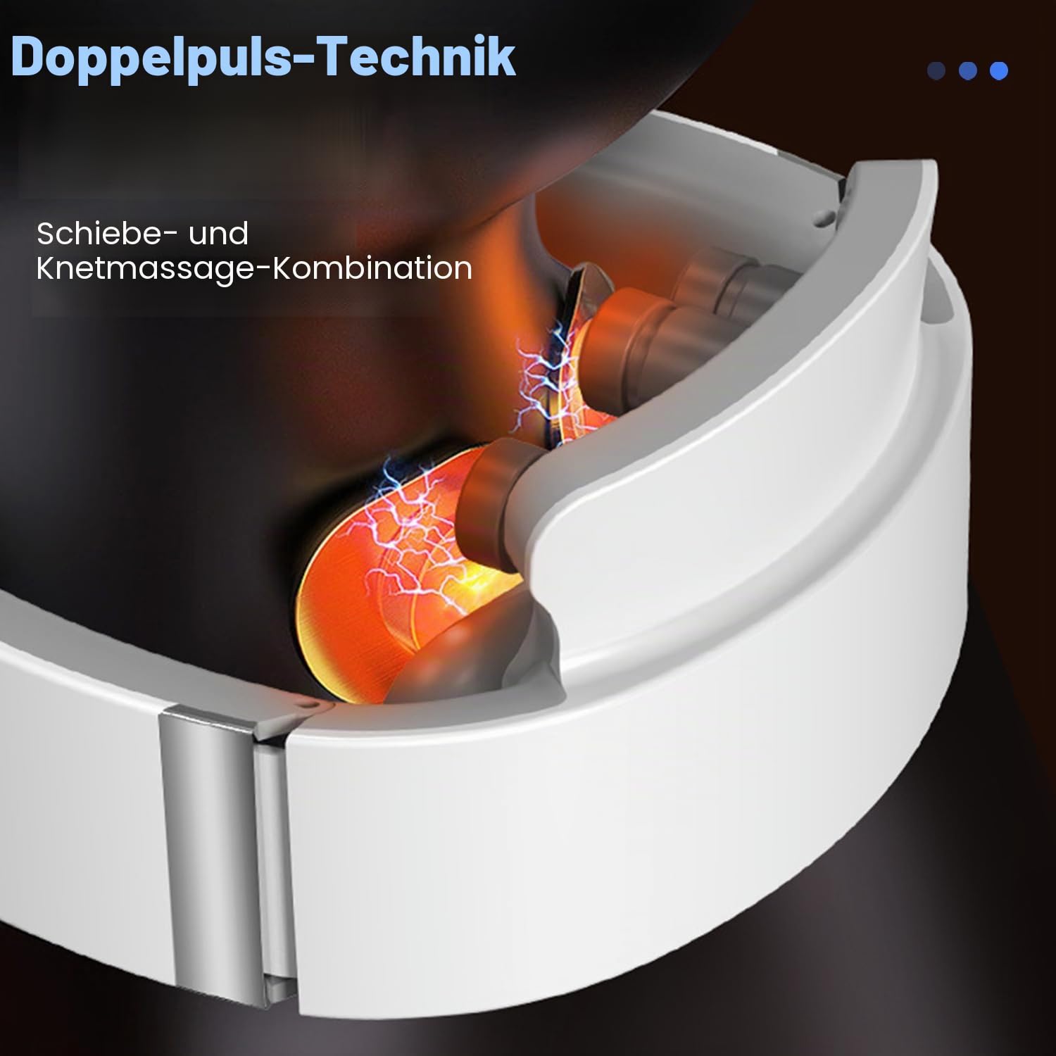 Nackenmassagegerät, Intelligentes Sprachansagen Nackenmassagegerät mit 42°C Wärmetherapie, 5 Modi 15 Intensitätsstufen Tragbar Elektrisches Massagegerät für Zuhause Büro Reise