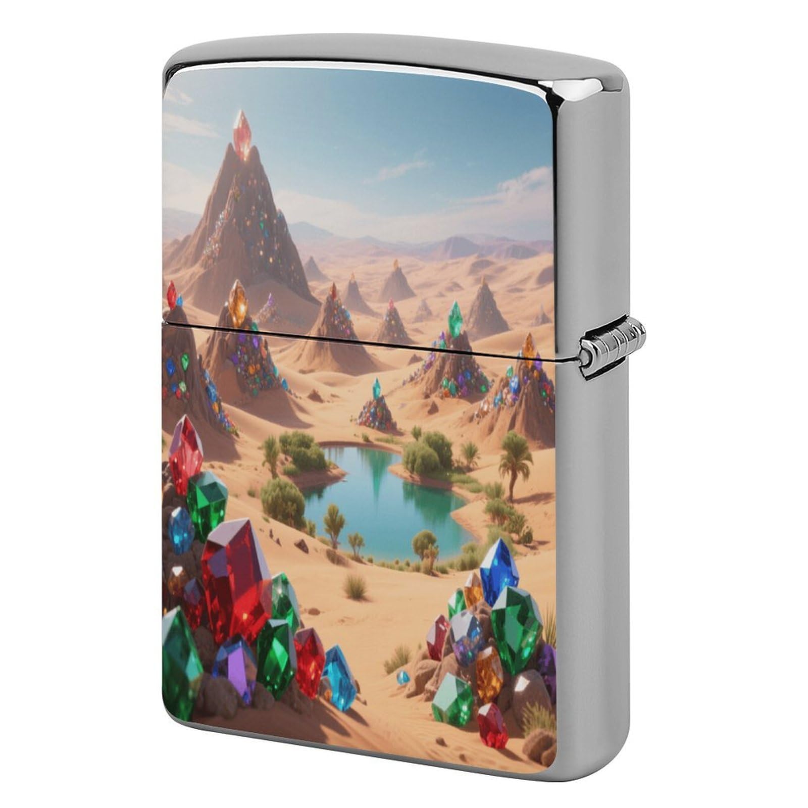 Fekiloot Style Jewel Fantasy Desert Lighter Case Cover Metal Lighter Case